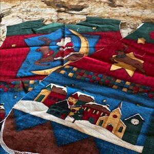 Homemade Festive Holiday vest Set - Red and Green. Just finish Large